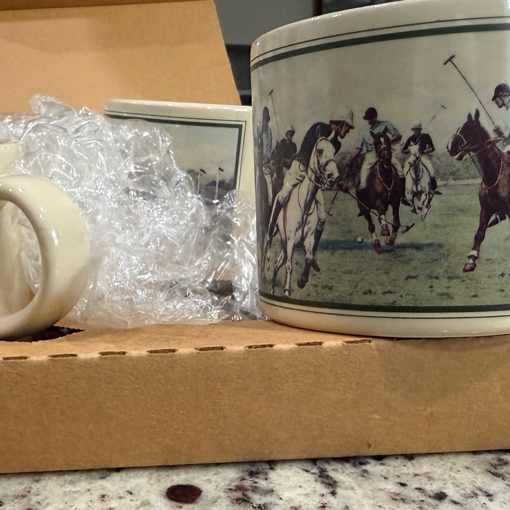 Ralph Lauren Polo Equestrian Mug Set - Cream and Brown - Picture 3 of 5